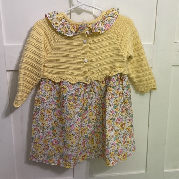 Toddler Girl Dress Yellow Floral Spring Flowers Size 80 - Picture 5 of 9